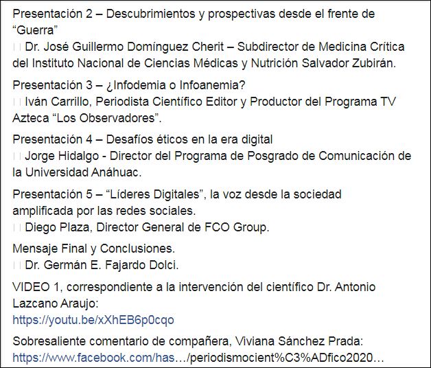 EXITOSO FUE EL TALLER DE PERIODISMO CIENTÍFICO